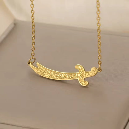 Imam Ali Zulfiqar Sword Pendant Necklace Stainless Steel