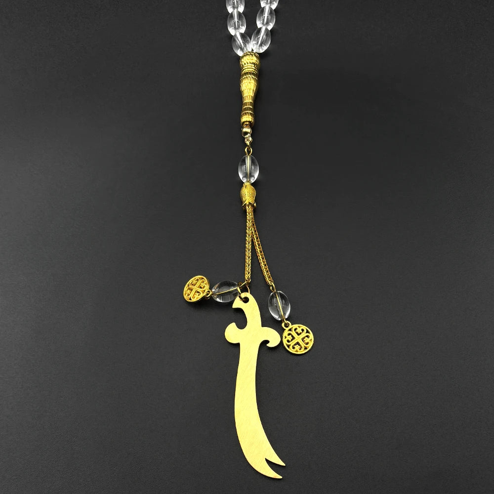 Imam Ali Zulfiqar Sword Car Pendant Black or Clear