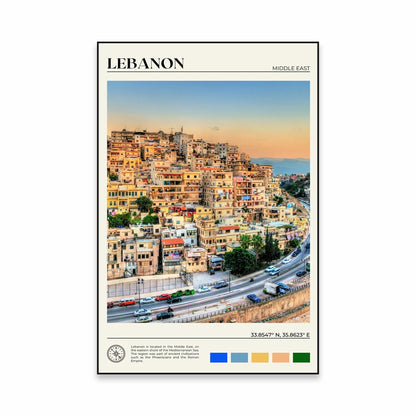 1pc frameless Lebanon Beirut Wall Art