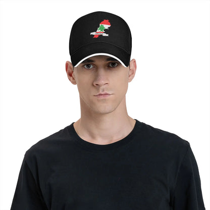 Baseball Cap Lebanon Flag Map