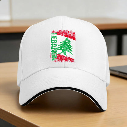 LEBANON Flag Vintage Distressed Baseball Cap