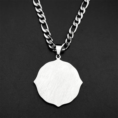 Imam Ali Sword Muslim Quran Islam Knife Pendant Necklace For Men Women Stainless Steel Arabic Zulfiqar Chain Rhinestones Jewlery