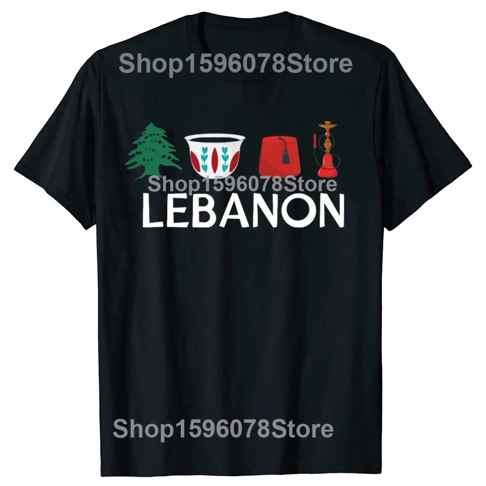 Lebanon T-Shirt Cotton Unisex with Lebanese Flag