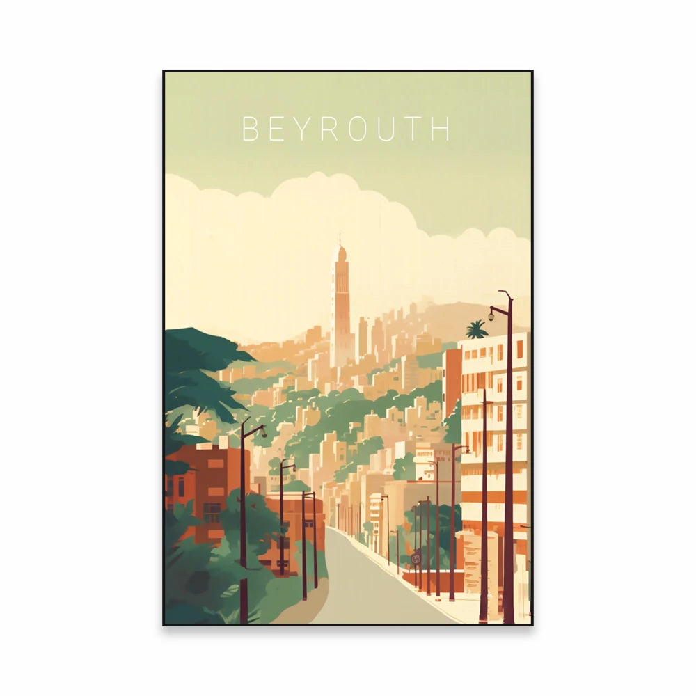 1pc frameless Lebanon Beirut Wall Art
