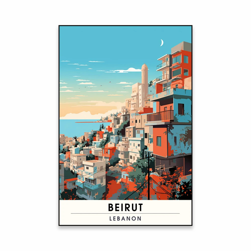 1pc frameless Lebanon Beirut Wall Art