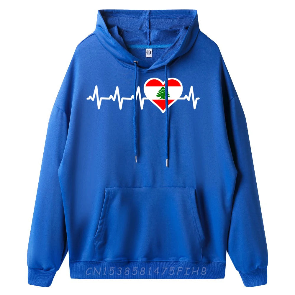 Lebanon Heartbeat Lebanese Flag Pullover Hoodie