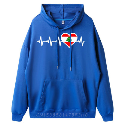 Lebanon Heartbeat Lebanese Flag Pullover Hoodie