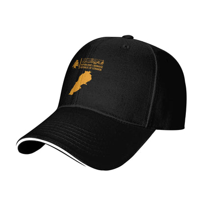 Lebanon Flag Map Cedar Tree Baseball Cap