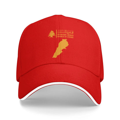 Lebanon Flag Map Cedar Tree Baseball Cap