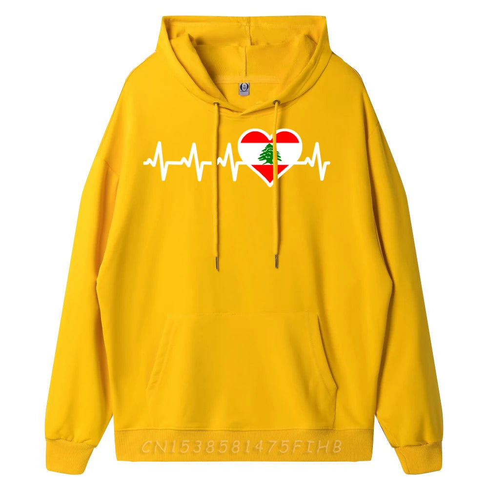 Lebanon Heartbeat Lebanese Flag Pullover Hoodie