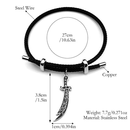 Zulfiqar Sword Bracelet Stainless Steel Black Enamel
