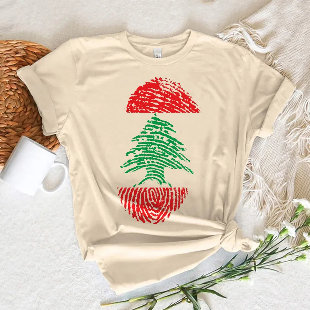 Lebanon top women crew neck top female anime clothes