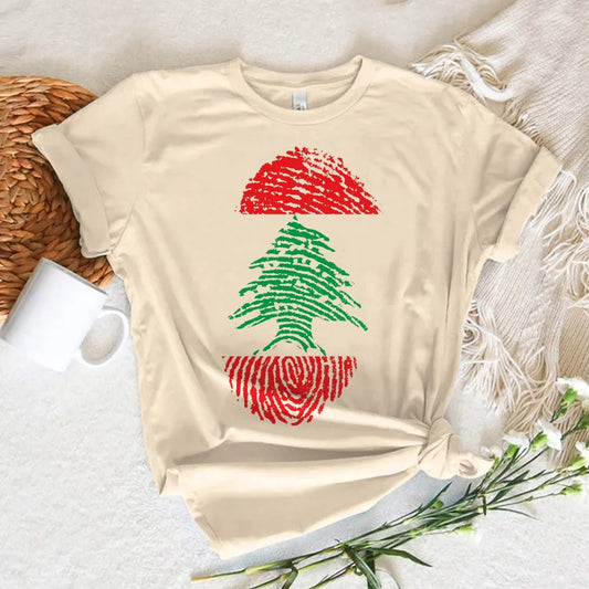 Lebanon Cedar Tree Flag T Shirt