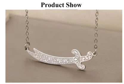 Imam Ali Zulfiqar Sword Pendant Necklace Stainless Steel