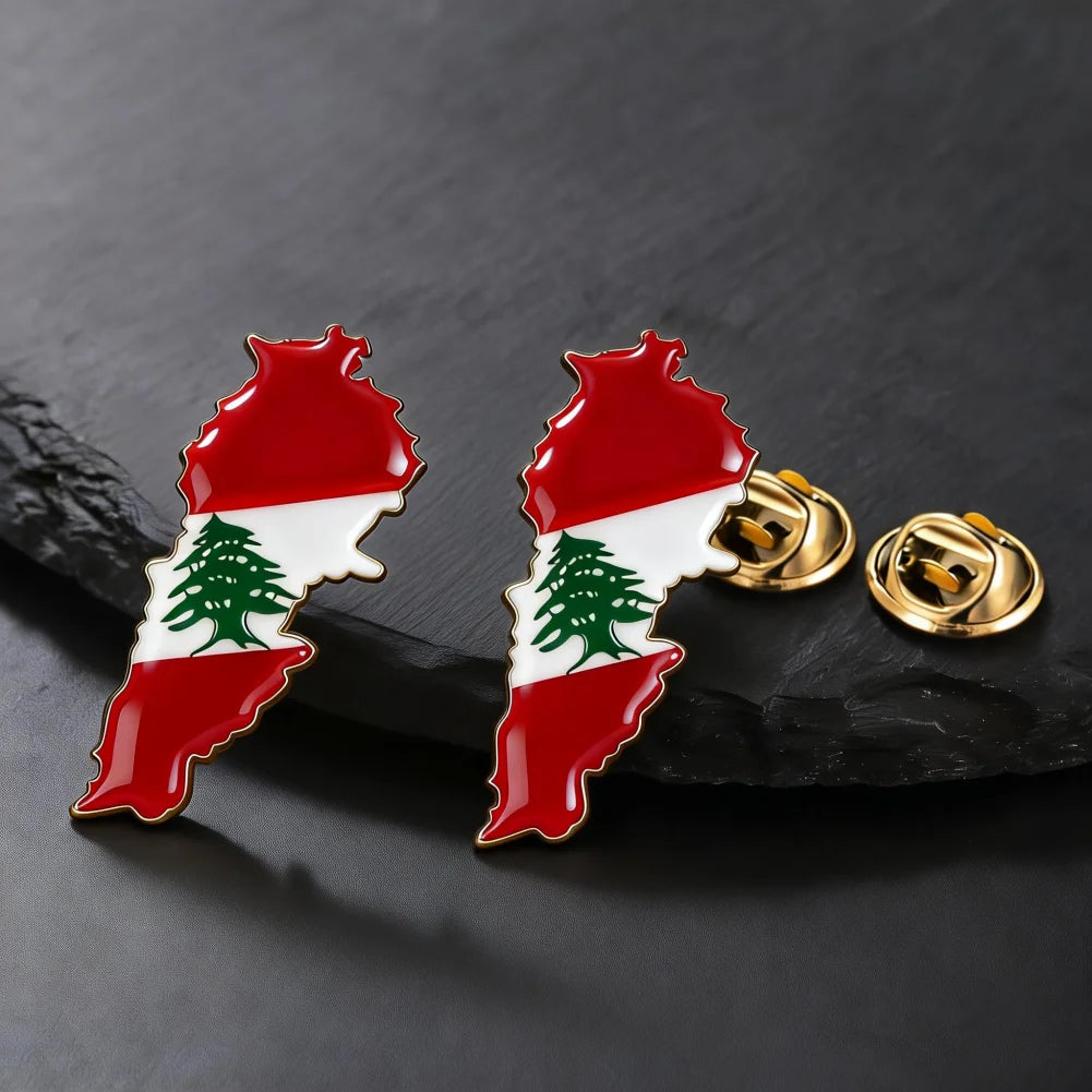 Lebanon Country Map Cedar of Lebanon Charm Lebanon Brooch for Women Men Jewelry Lebanon Maps Brooch