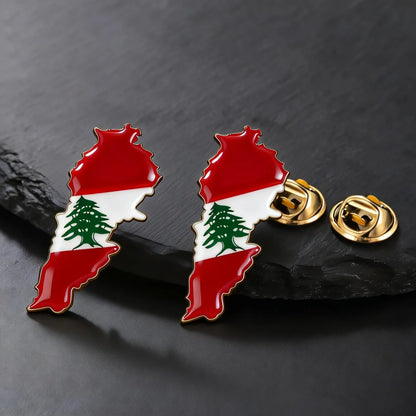 Lebanon Country Map Cedar of Lebanon Charm Lebanon Brooch for Women Men Jewelry Lebanon Maps Brooch