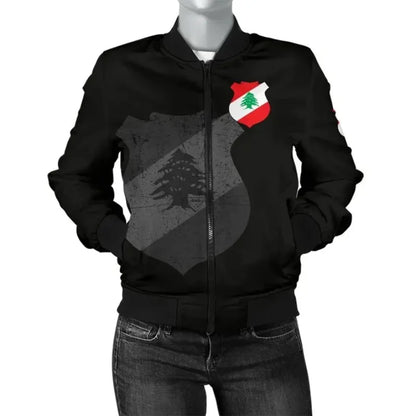 Monochrome Black Cedar Emblem Shadow Bomber Jacket