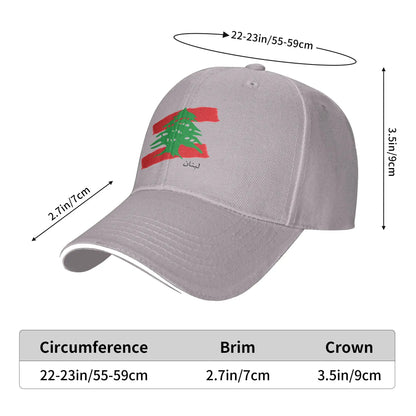 Lebanon Flag Map Casual Baseball Cap
