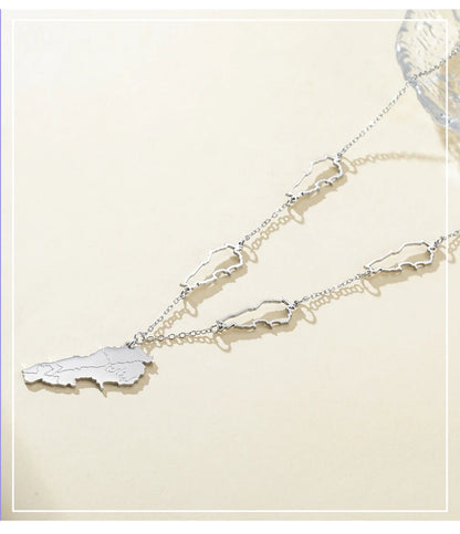 Lebanon Map Necklace Hollow
