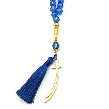 Zulfiqar Sword Pendant Blue Glass