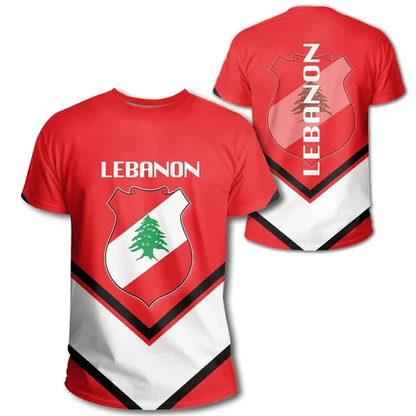 The Republic-of Lebanon Map Flag 3D Print T Shirt