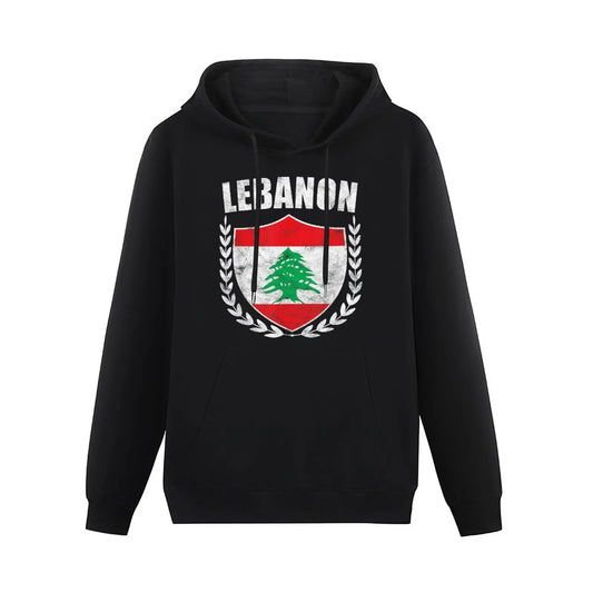 Lebanon Outline Map Fleece Hoodie