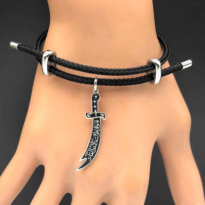 Zulfiqar Sword Bracelet Stainless Steel Black Enamel