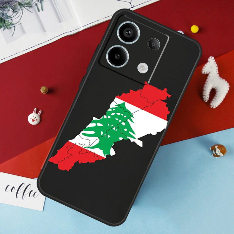 Lebanon Flag Map Case For Xiaomi Redmi Note 14 12 11 10 13 Pro 15 Pro Plus Redmi 15 14C 10C 12C 13C 15C Cover