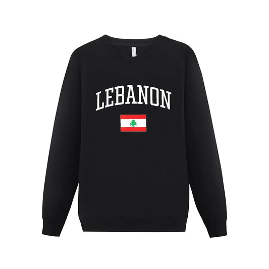 Lebanon Flag Stripe Sweatshirt Cedar Tree Design