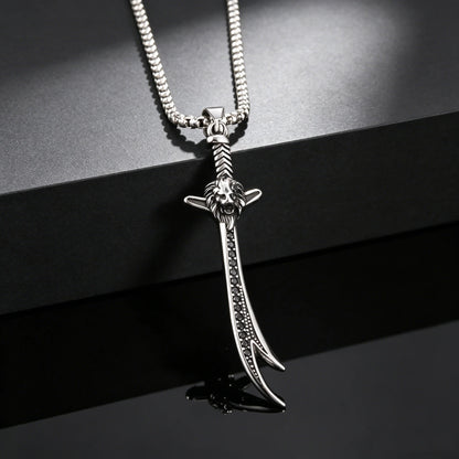 Retro Zulfiqar Sword and Lion Necklace