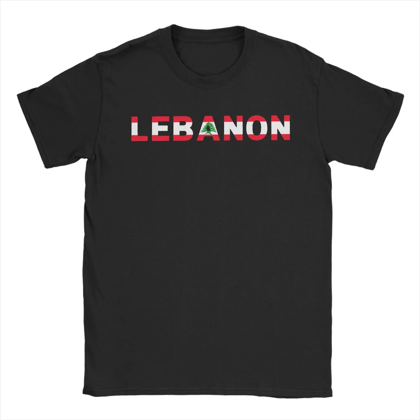 Lebanon Heart Flag Arabic Text T Shirts