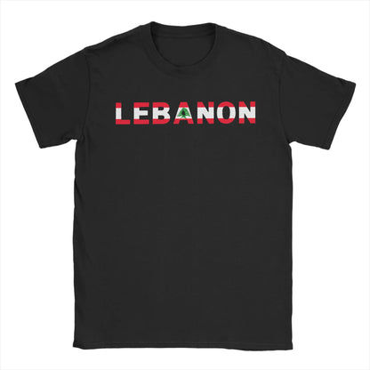 Lebanon Heart Flag Arabic Text T Shirts