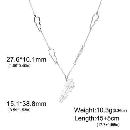 Lebanon Map Necklace Hollow