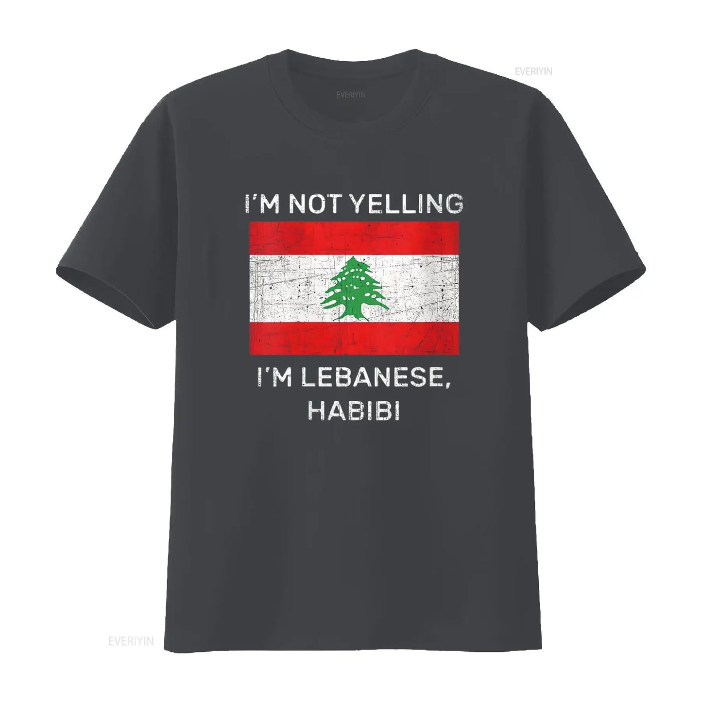 Not Yelling Lebanese Habibi Lebanon Flag T Shirt