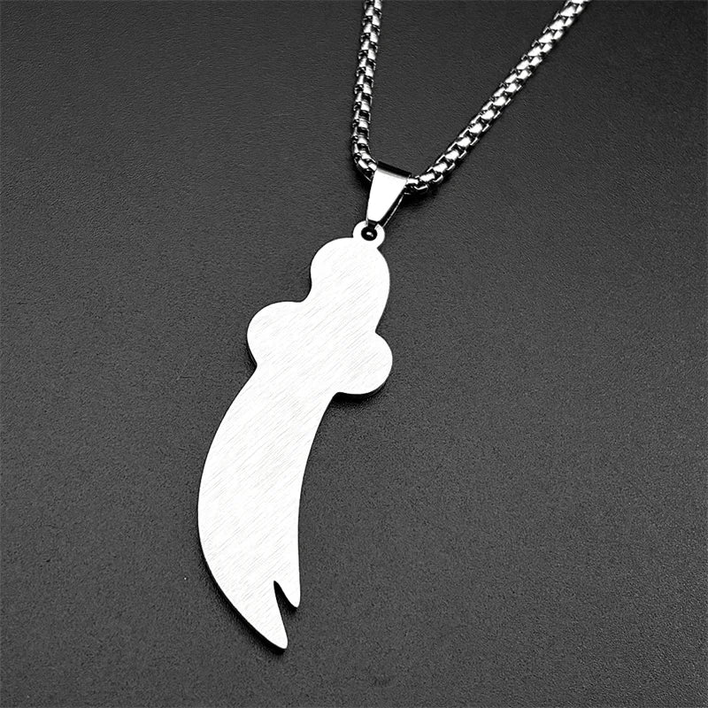Islamic Imam Ali Zulfiqar Sword Pendant Necklace Stainless Steel Gold Color Rhinestones Arabic Chain Jewelry Gift