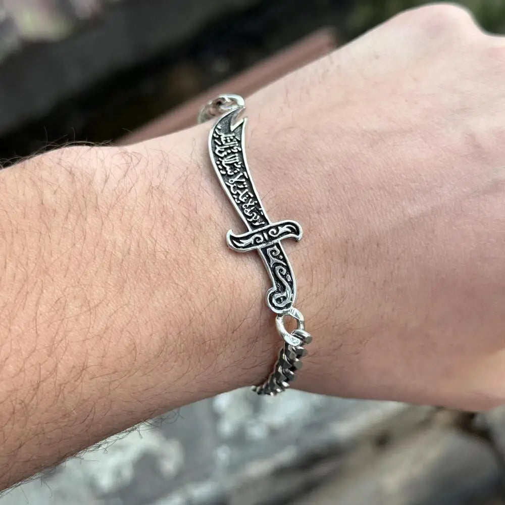 Vintage Stainless Steel Zulfiqar Sword Bracelet