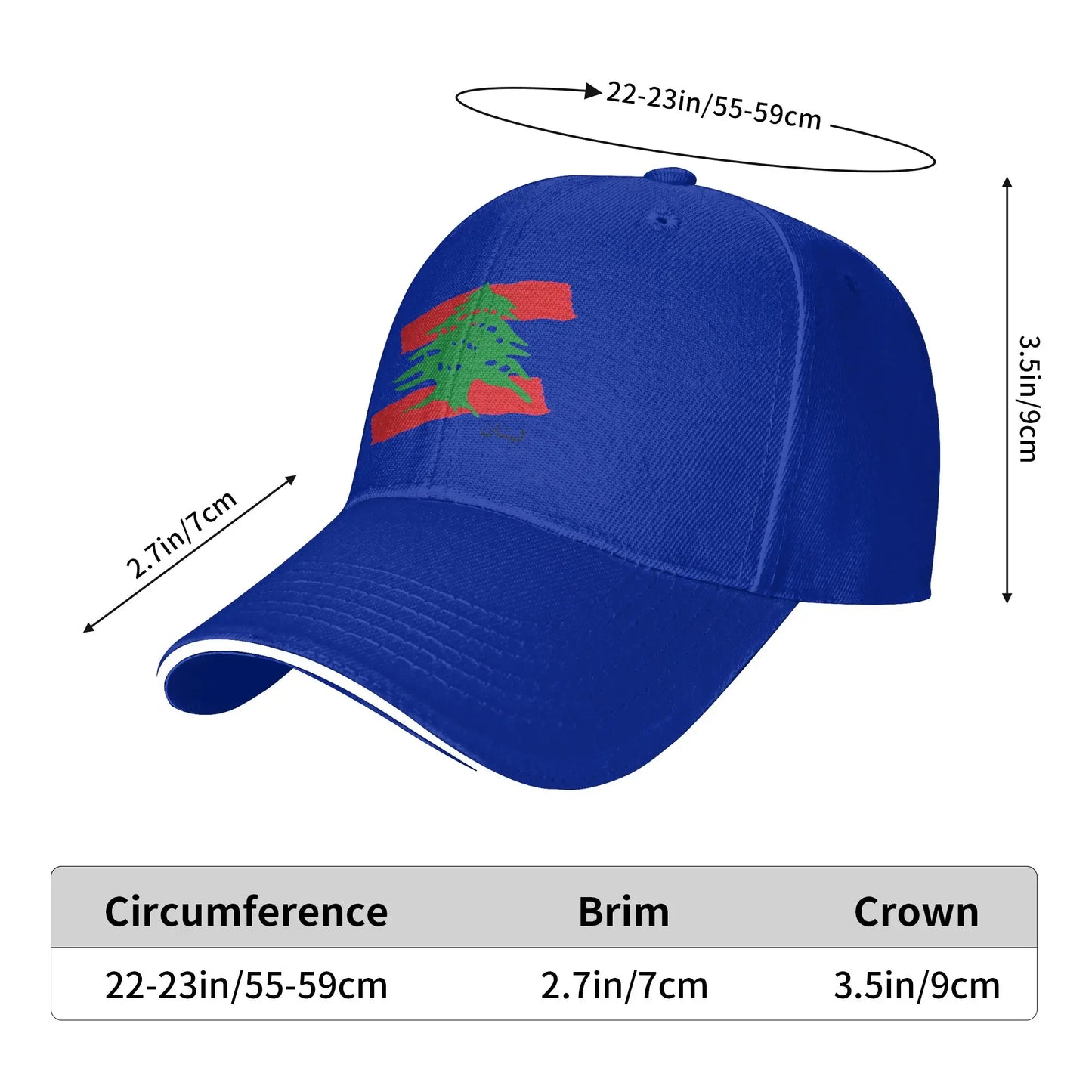 Lebanon Flag Map Casual Baseball Cap