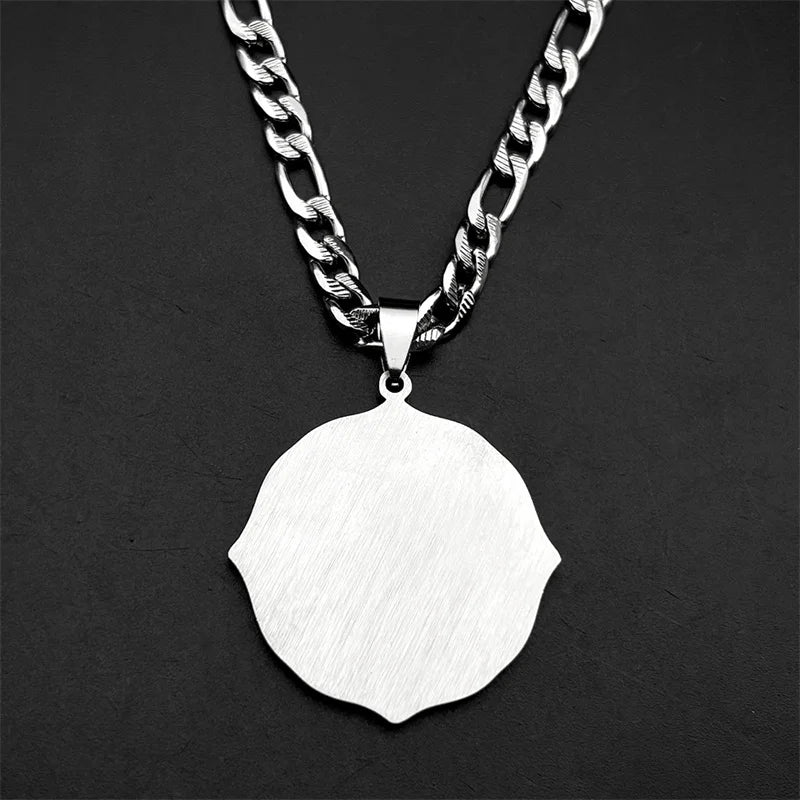 Imam Ali Sword Muslim Quran Islam Knife Pendant Necklace For Men Women Stainless Steel Arabic Zulfiqar Chain Rhinestones Jewlery