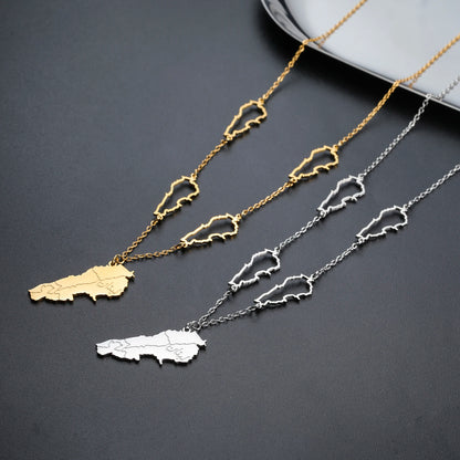 Lebanon Map Necklace Hollow