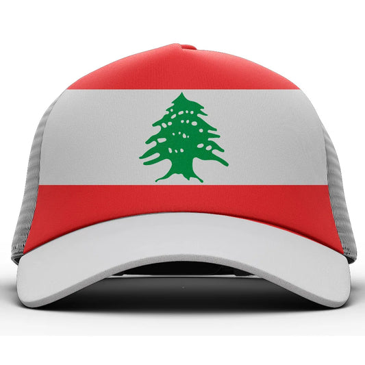 Full Lebanon Flag Print Curved Brim Cap