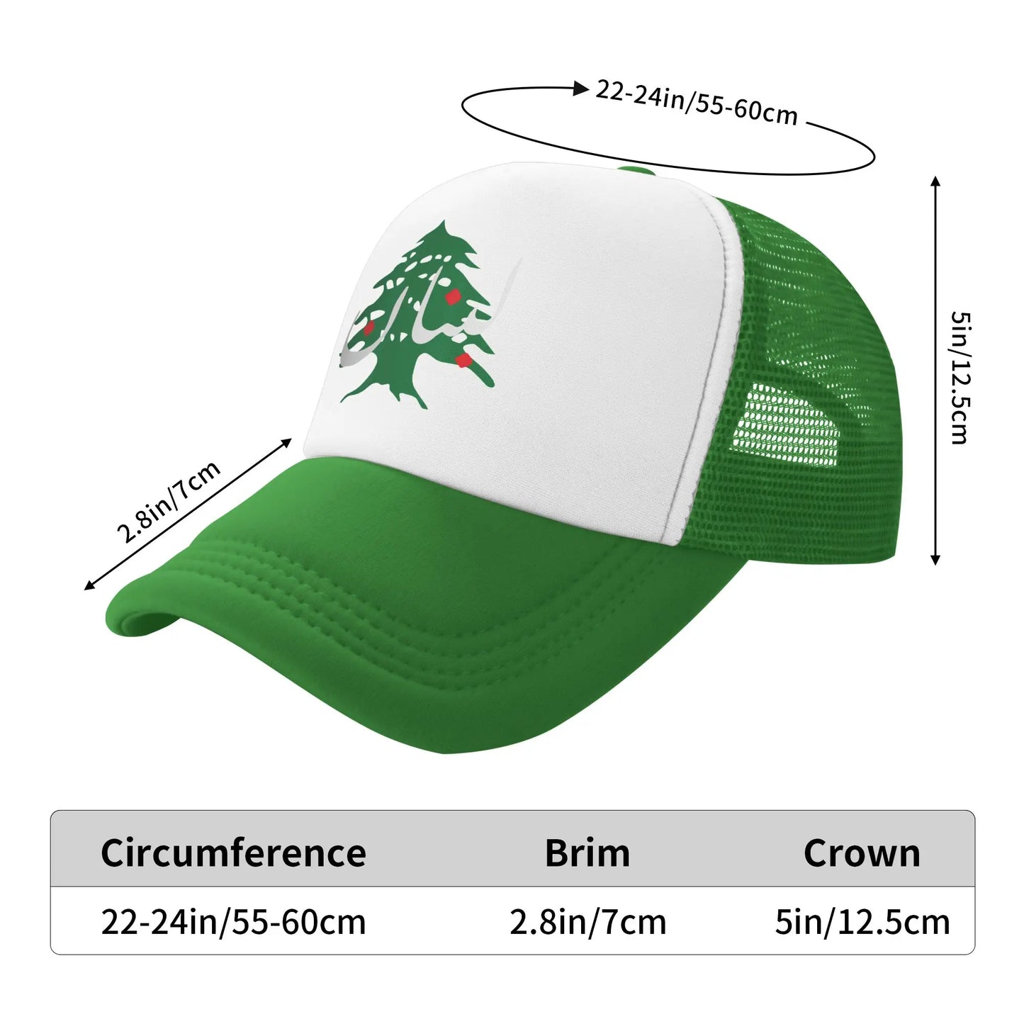 Lebanon Flag Map Beirut Cedar Tree Baseball Cap