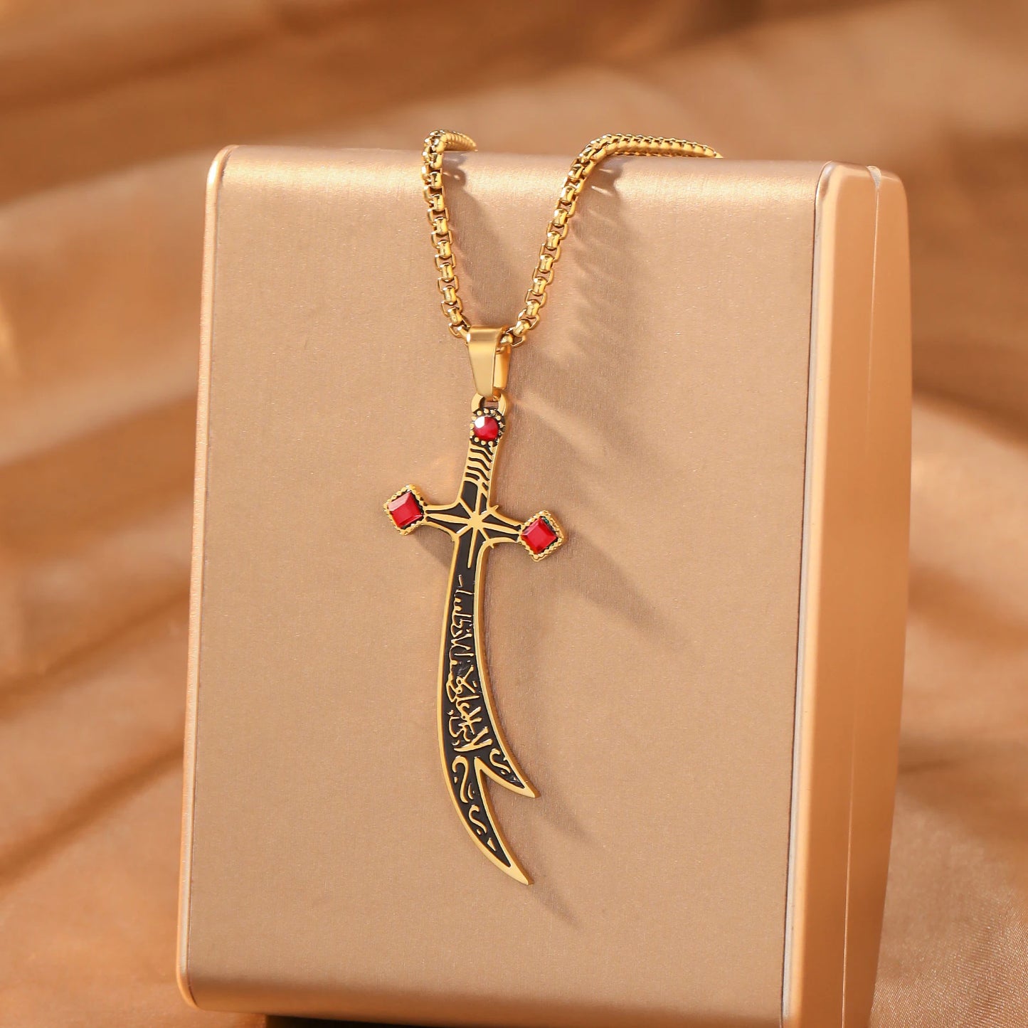 Zulfiqar Sword Necklace Arabic Calligraphy