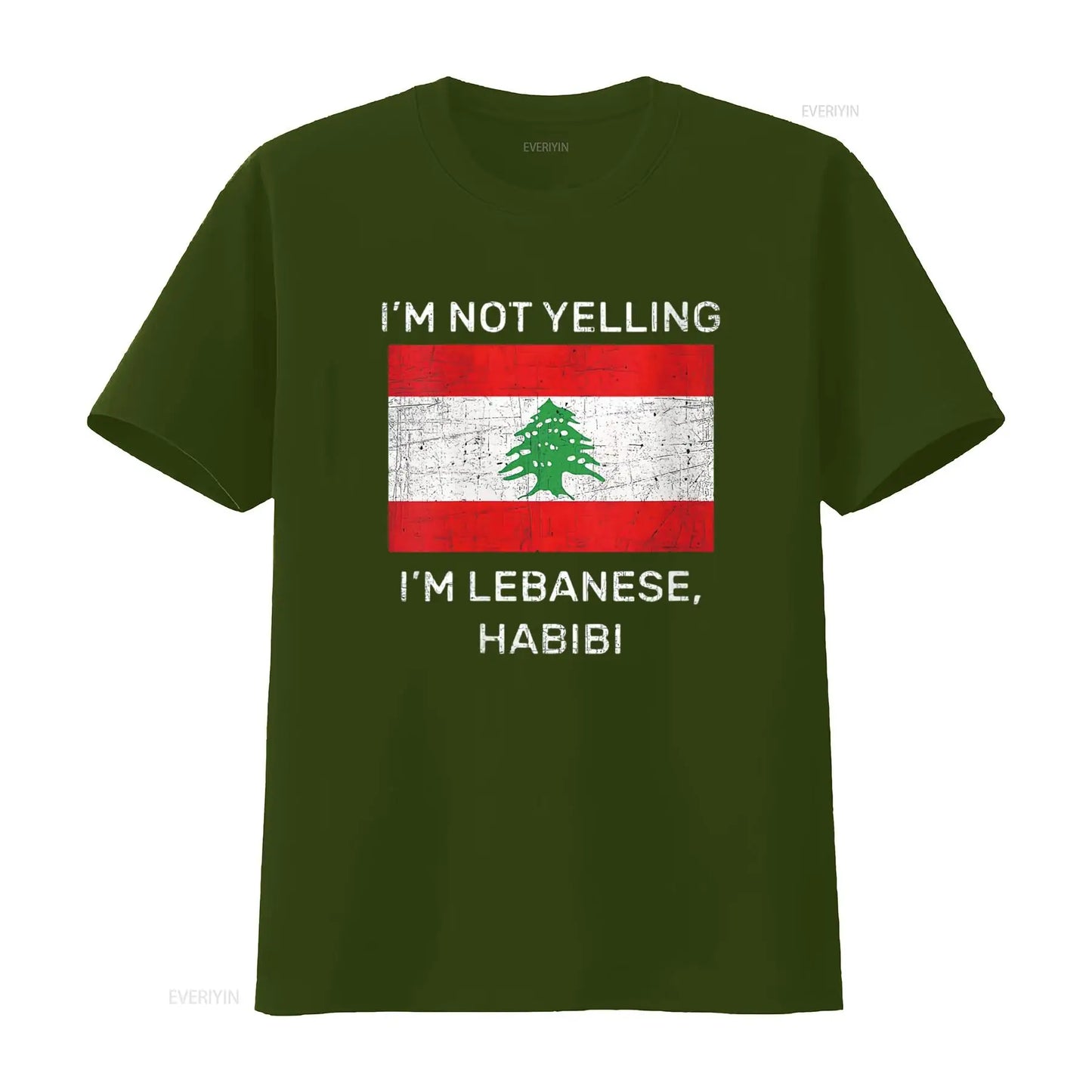Not Yelling Lebanese Habibi Lebanon Flag T Shirt