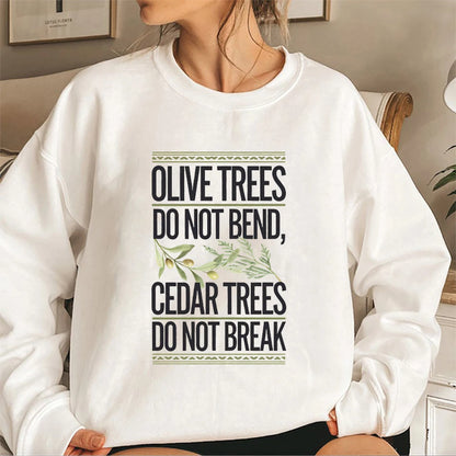 Retro Lebanon Sweatshirt Olive Cedar Trees