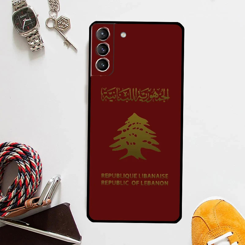 Lebanese Lebanon Flag Case For Samsung Galaxy S24 Ultra S20 S21 S22 S23 Plus S9 S10 S24 FE S25 Ultra Cover Coque