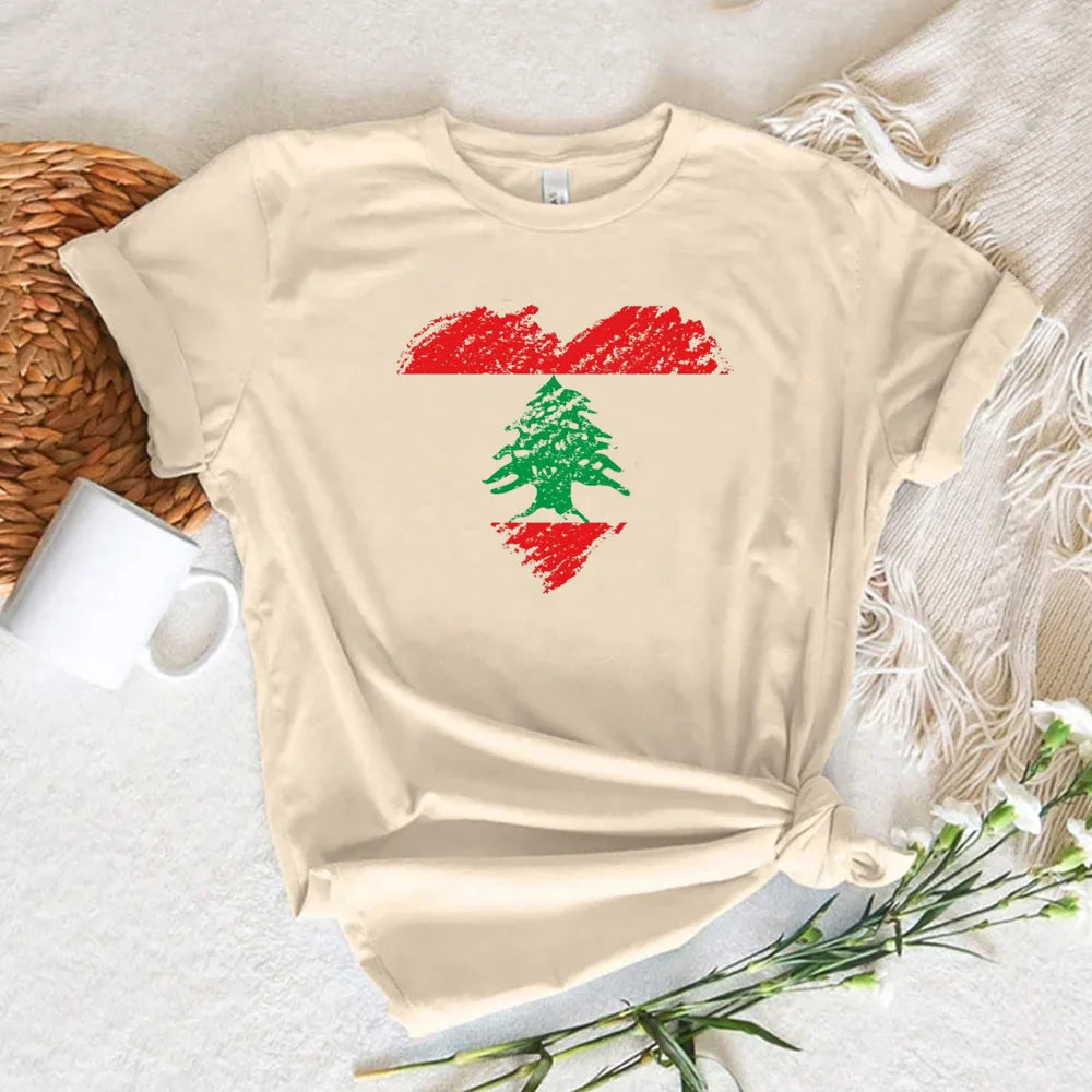 Lebanon top women crew neck top female anime clothes