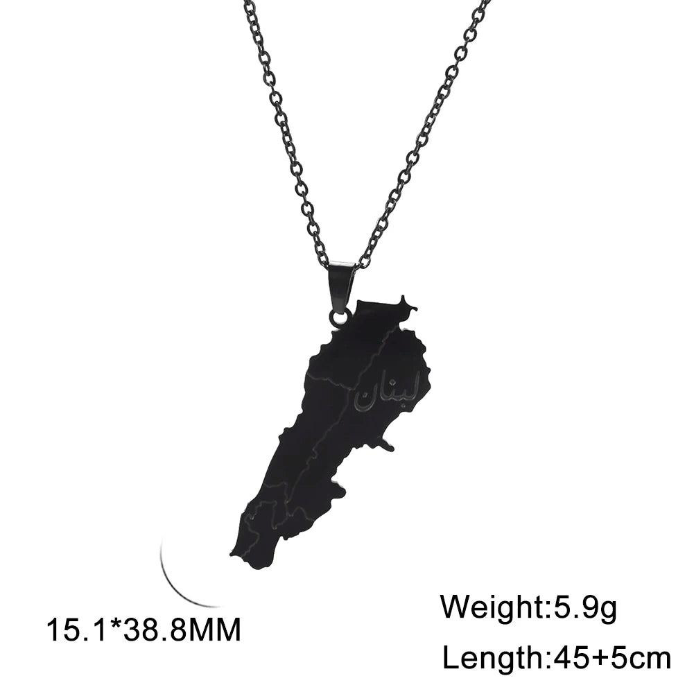 Lebanon Map Pendant Necklaces for Men Women Stainless Steel Lebanese State Necklace Jewelry 2026 Gifts Wholesale New