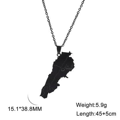 Lebanon Map Pendant Necklaces for Men Women Stainless Steel Lebanese State Necklace Jewelry 2026 Gifts Wholesale New