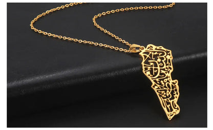 Lebanon Map Pendant Necklace