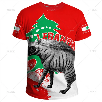 The Republic-of Lebanon Map Flag 3D Print T Shirt